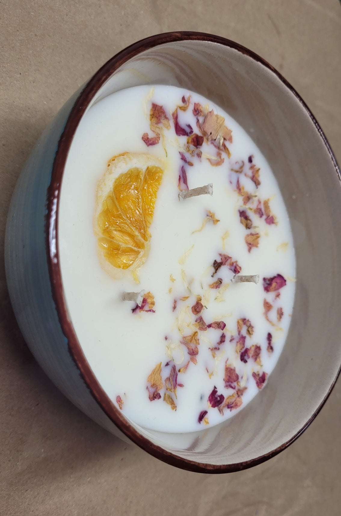 Orange Cream Soy Candle with Dried Orange