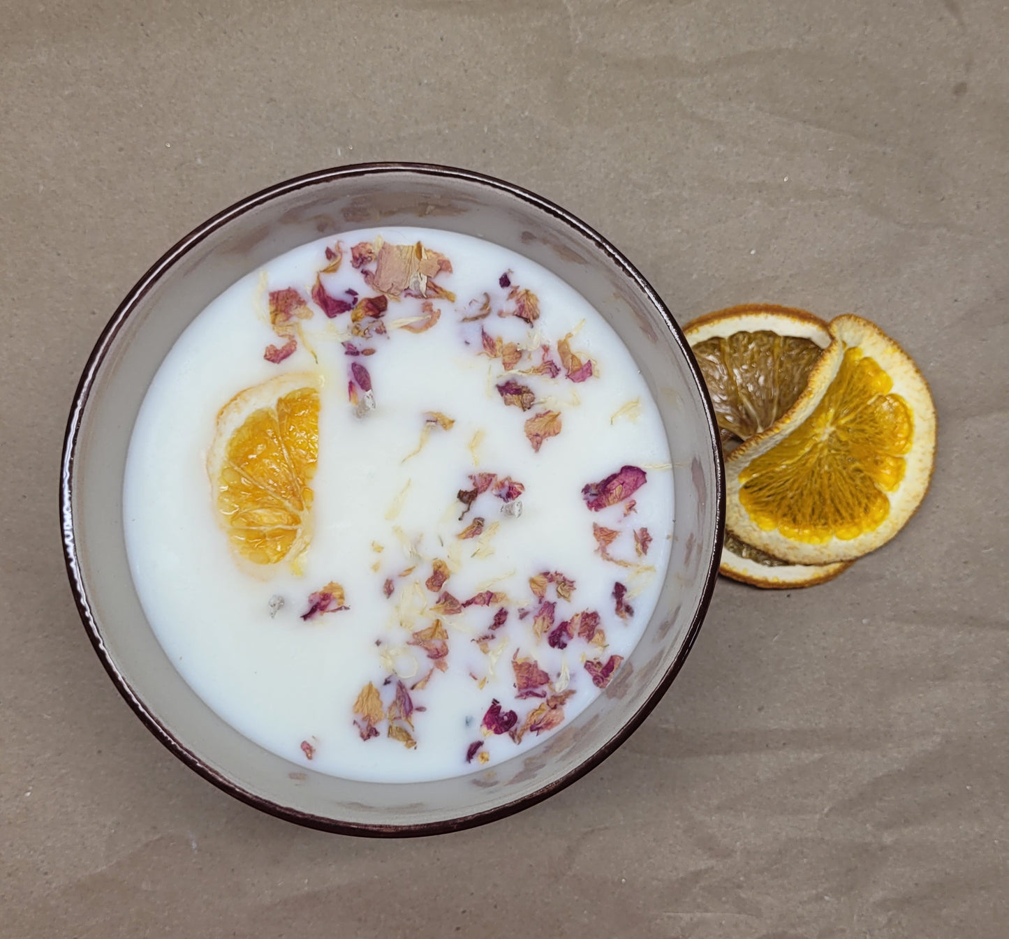 Orange Cream Soy Candle with Dried Orange