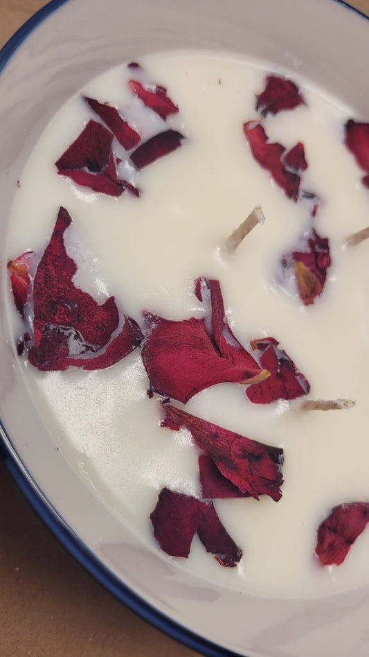 Rose Soy Candle with Real Petals